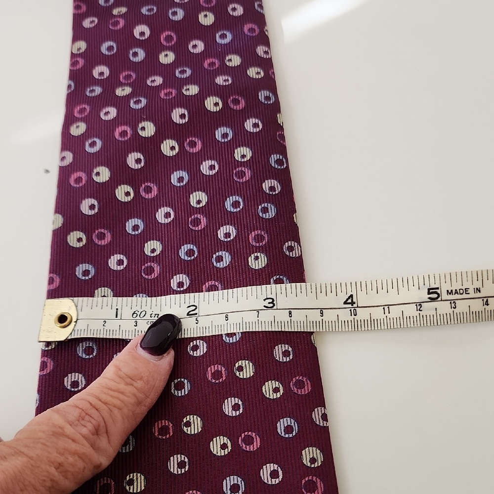 Hermes Purple & Pastel Patterned Tie - Picture 7 of 8